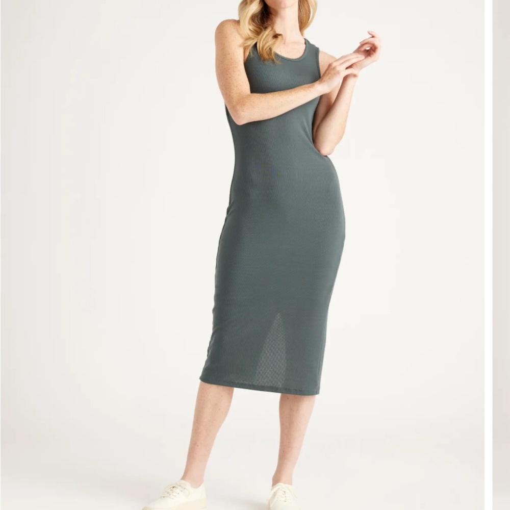 Quince Tencel Knit Dress - Dark Olive